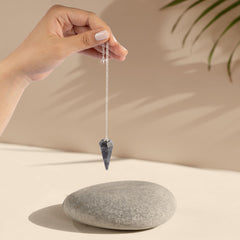 Authentic Wish Well larvikite crystal captures intuition and grounding during practice.