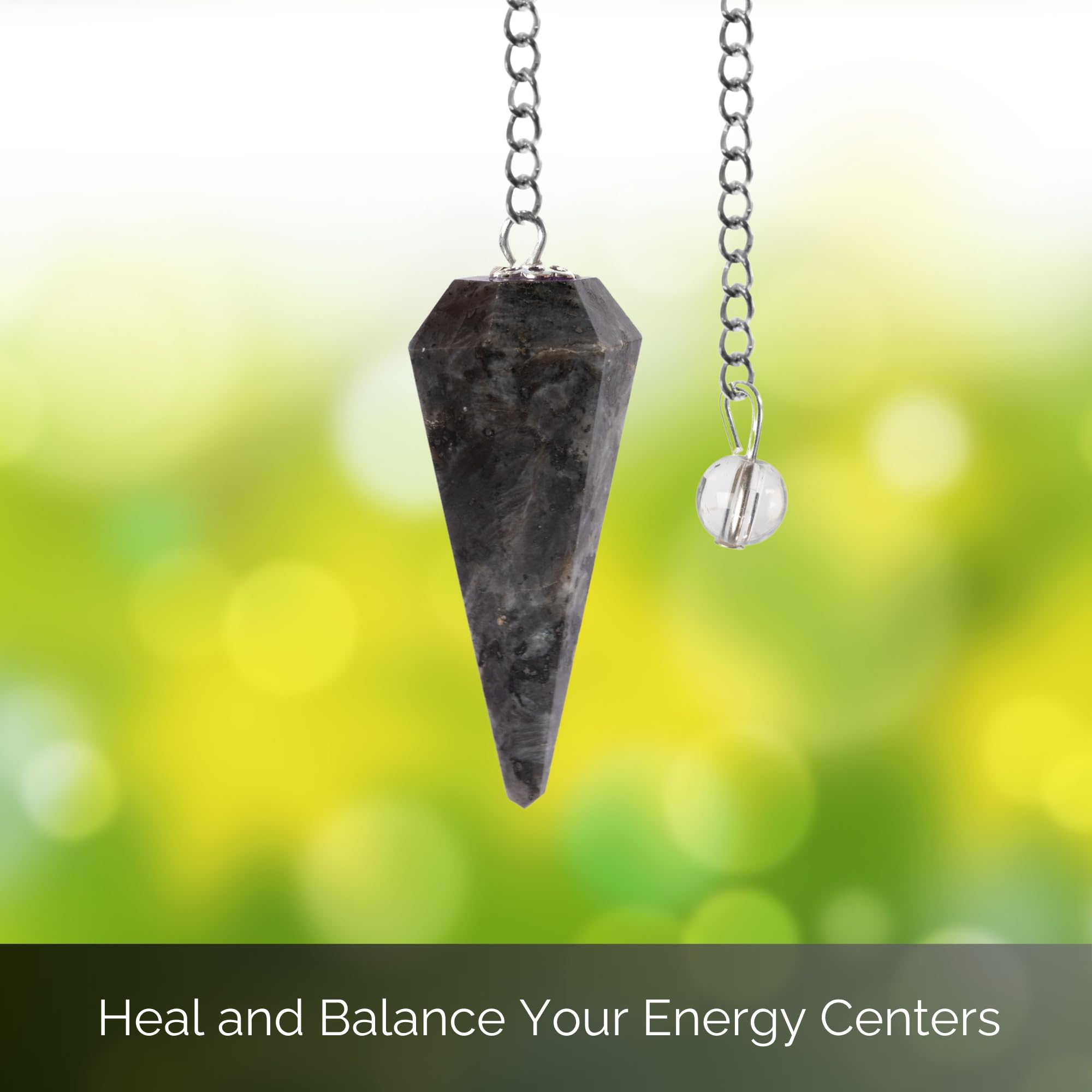 Wish Well crystal ball end on chain provides clear visual cues during meditation.