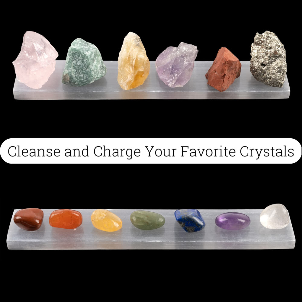 Wish Well decorative selenite plate enhances home energy and protection