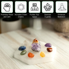 Wish Well Morocco-mined selenite panel emphasizes artisanal craftsmanship and calming aesthetics.
