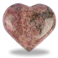 Wish Well Rhodonite heart palm stone close-up for emotional balance during meditation