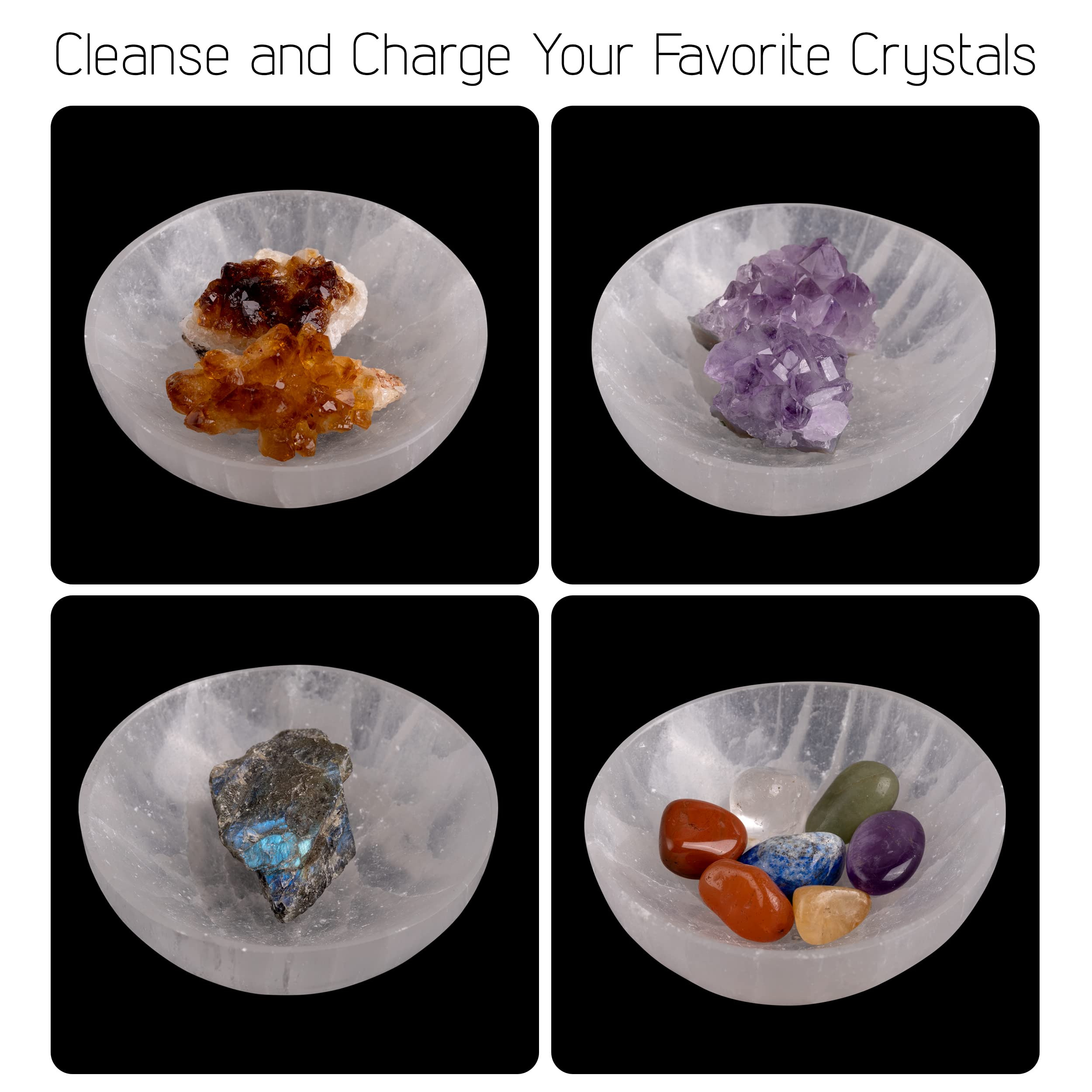Wish Well Selenite Bowl energy amplification supports calm meditation spaces