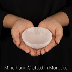 Wish Well Selenite Bowl showcasing Morocco craftsmanship for authentic decor