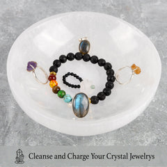 Wish Well selenite bowl for sage smudge and ritual space organization.