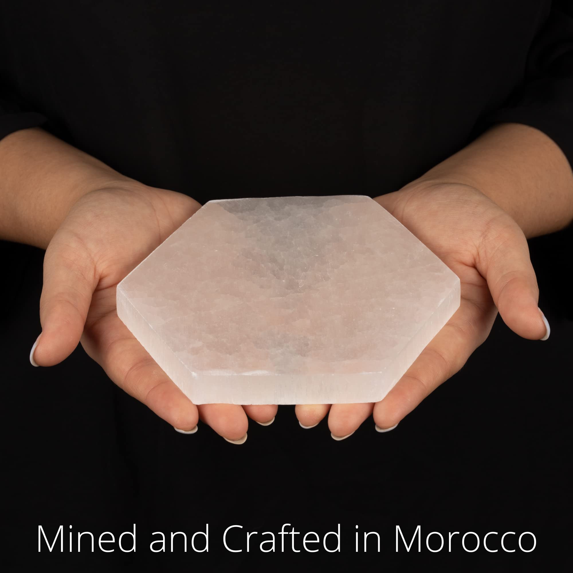 Wish Well selenite plate closeup showing natural texture, perfect for energy cleansing rituals.