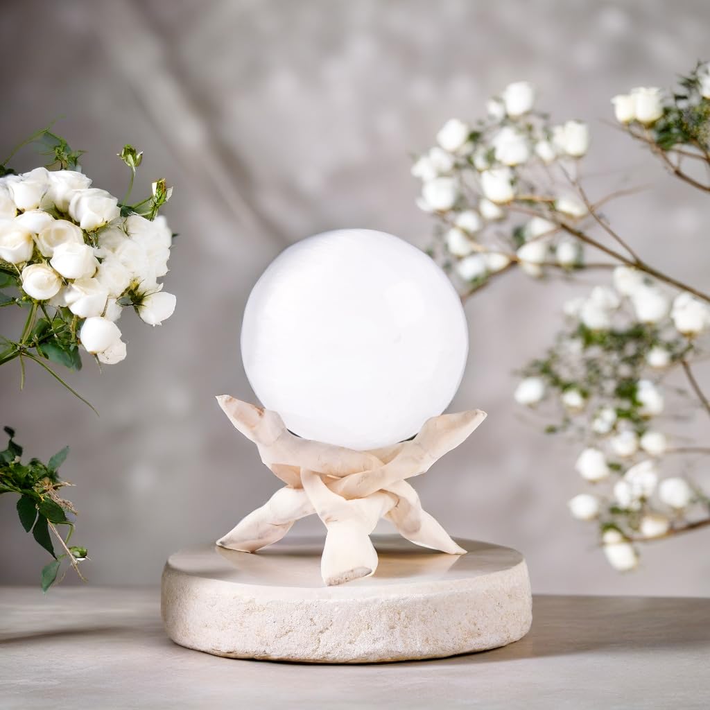 Wish Well selenite sphere and stand gift-ready for a thoughtful present.