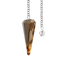 Wish Well septarian pendulum with crystal ball supports meditation and intuition.