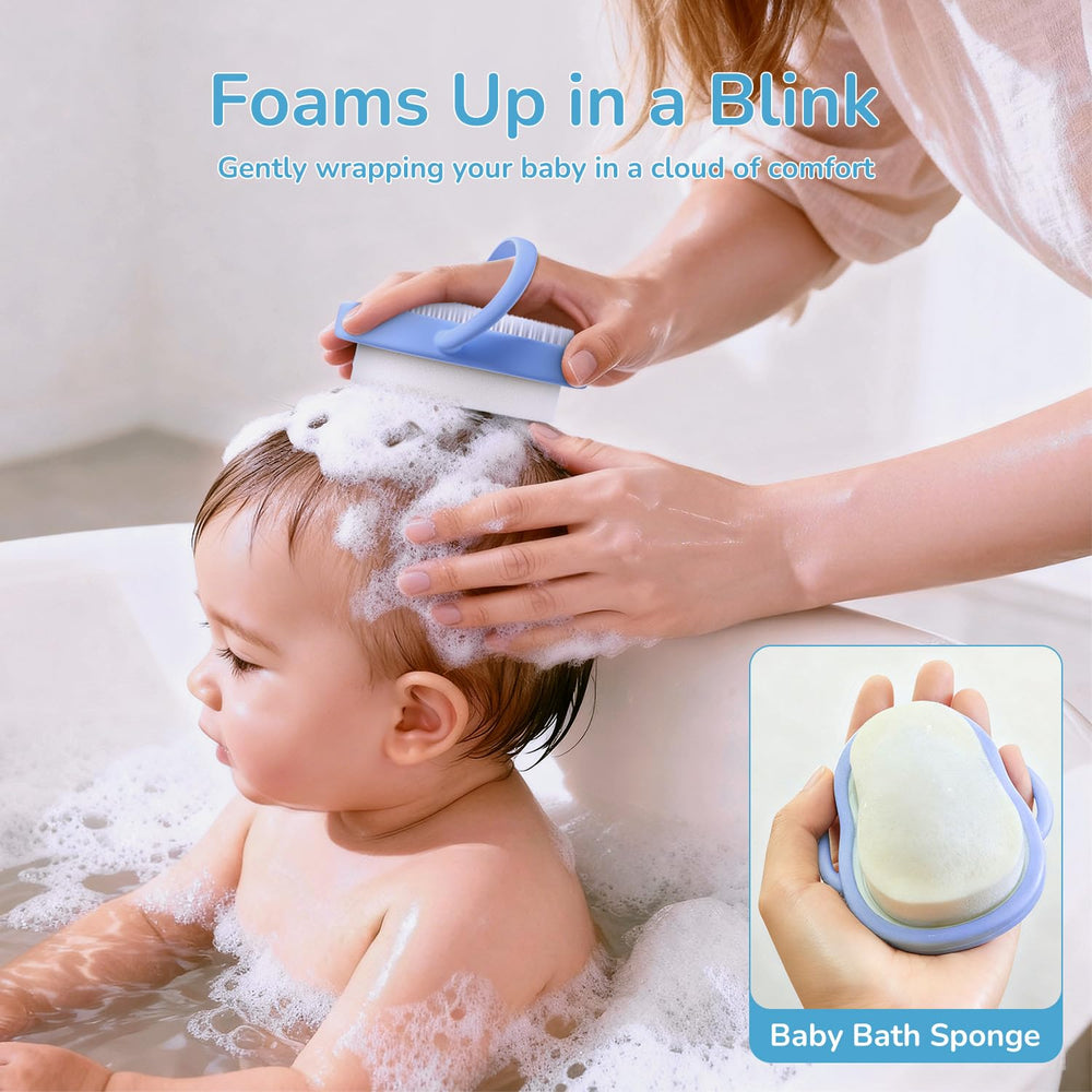 Wishbird foam sponge for gentle cleansing and lifting flakes.