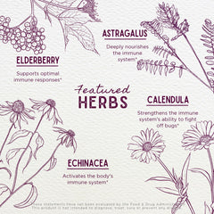 WishGarden Daily Immune ingredients blend including astragalus and red clover