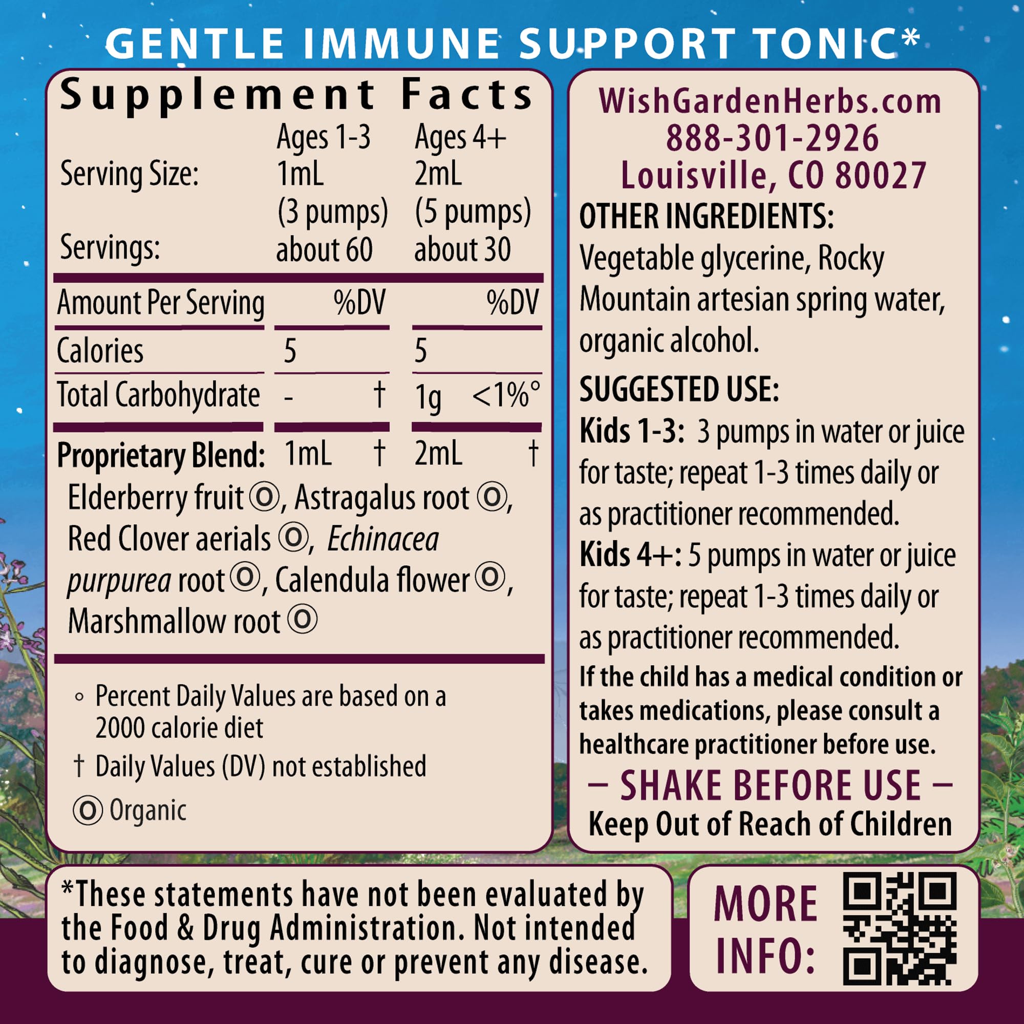 WishGarden Daily Immune ingredients elderberry and echinacea visual for immune support