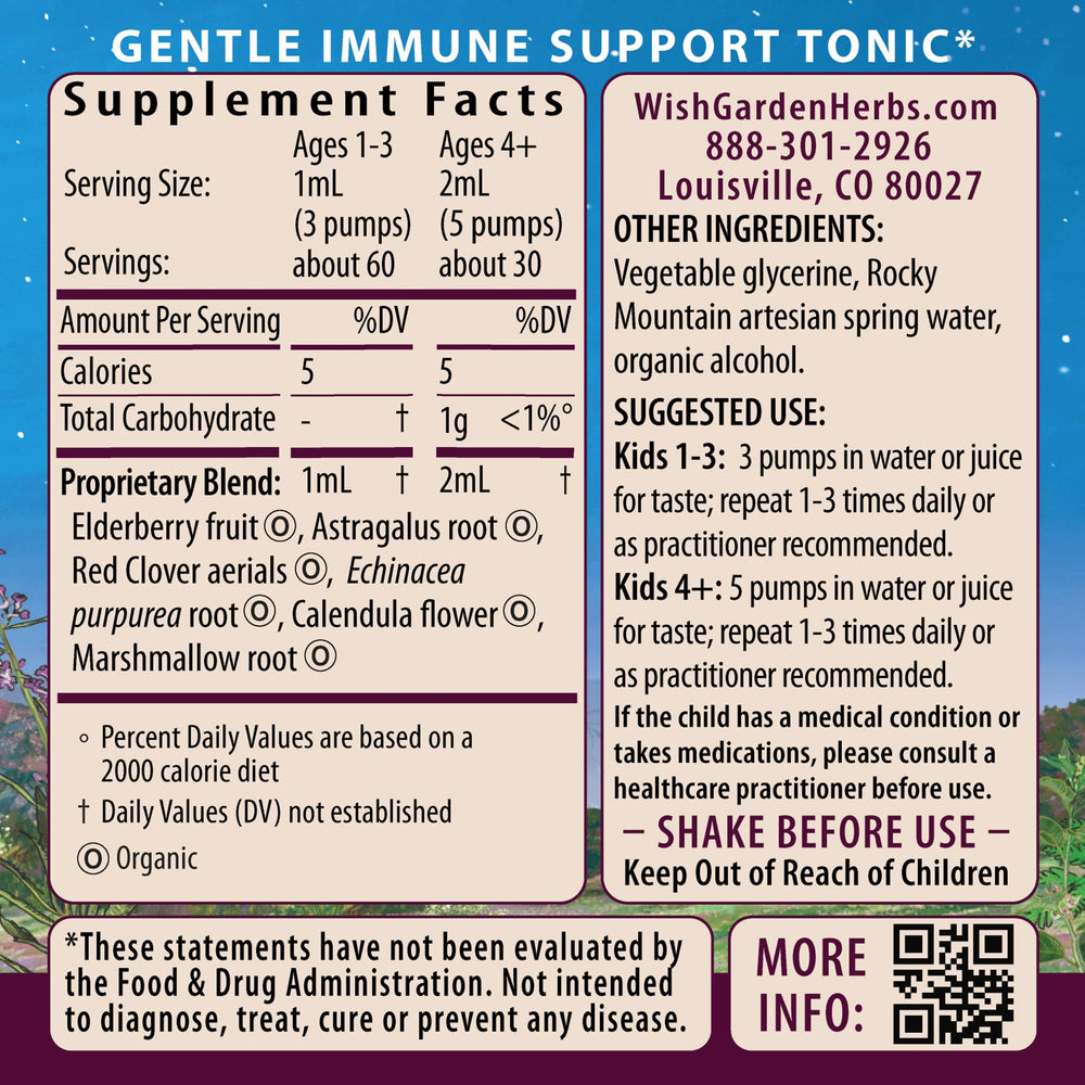 WishGarden Daily Immune ingredients elderberry and echinacea visual for immune support