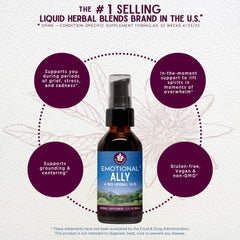 WishGarden Emotional Ally label close-up emphasizes organic, non-GMO ingredients