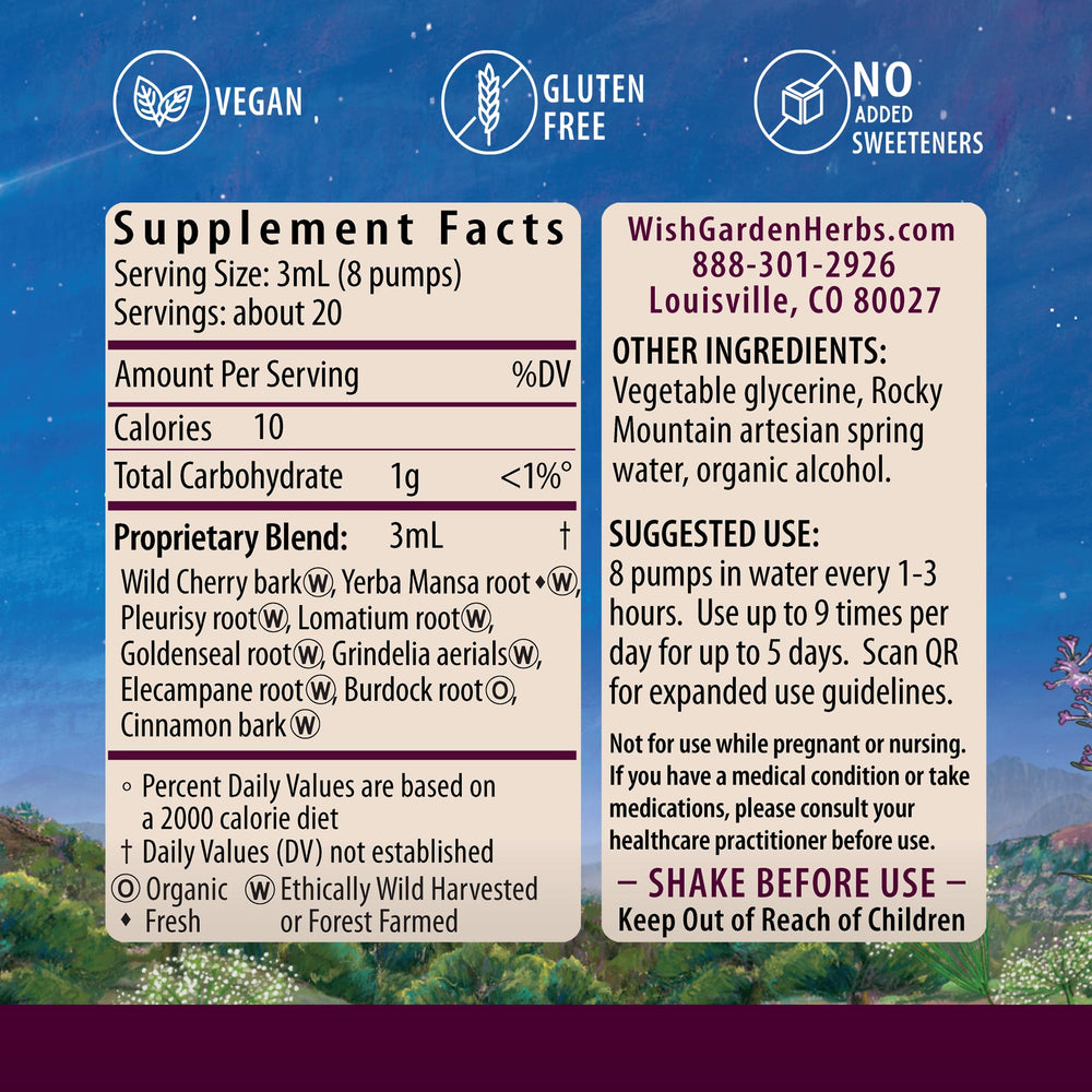 WishGarden Get Over It! tincture drops—easy to add to water for immunity.