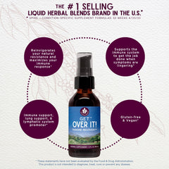 WishGarden Get Over It! label closeup shows organic, plant-based immune support.