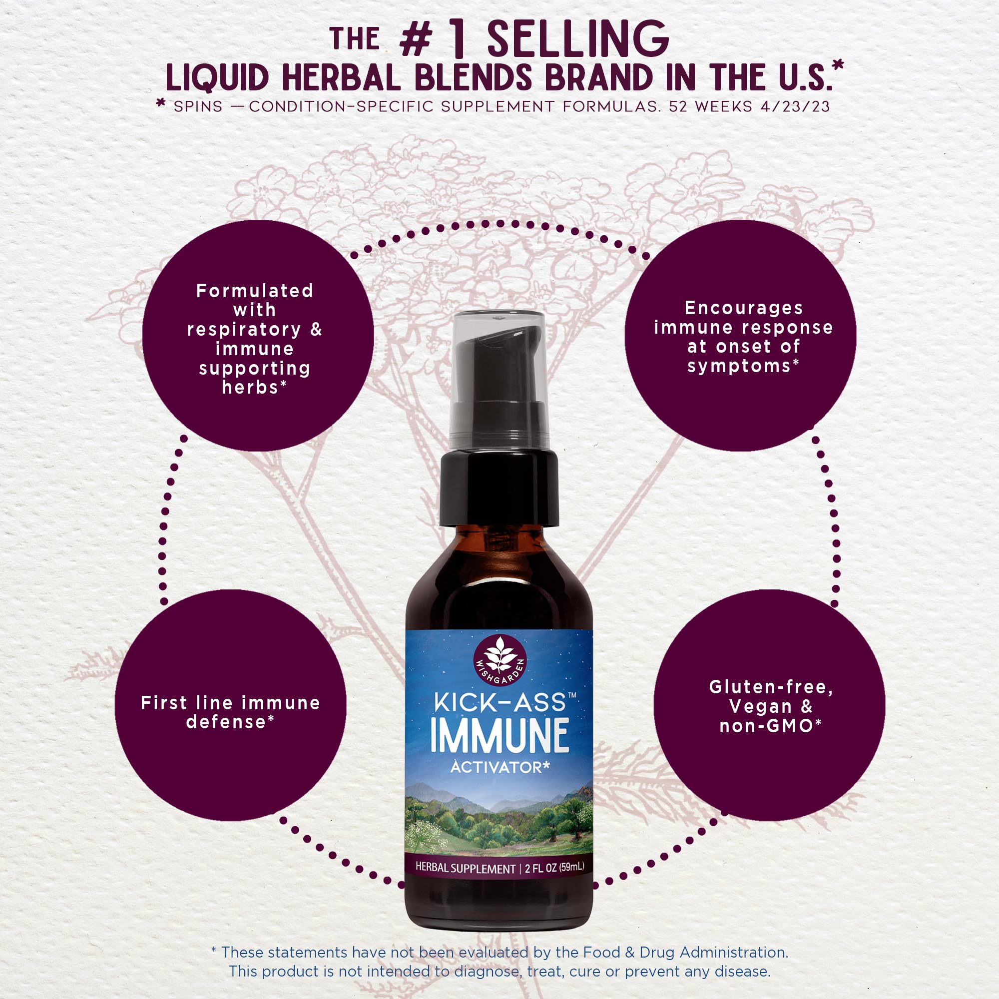 WishGarden Immune Activator drops added to water for quick use.