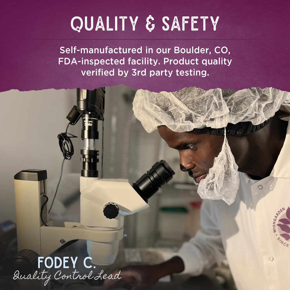 WishGarden sustainability sourcing banner underscores responsible herb partners