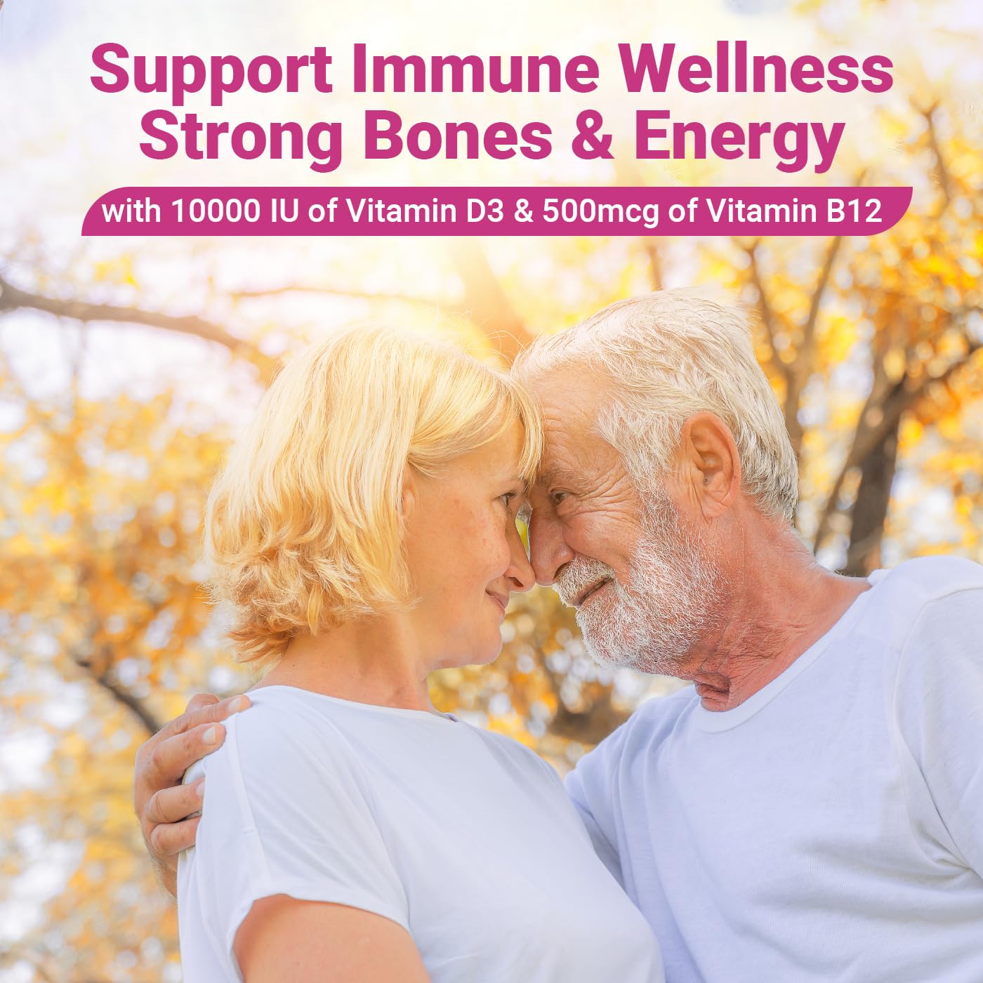 Bottle with ingredients list showing zinc, B6, K2 for bone and immune support