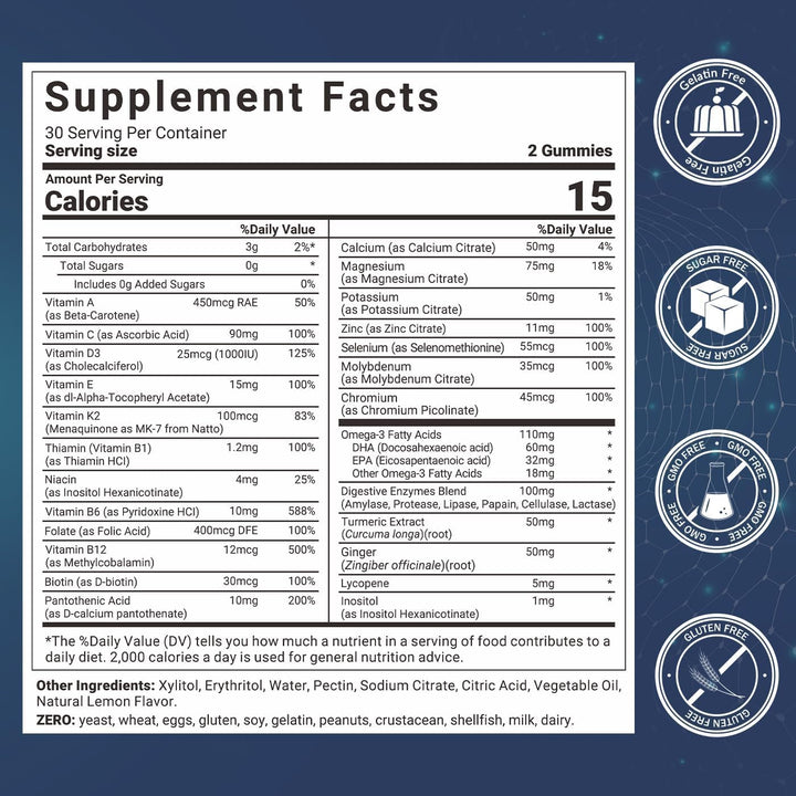 Wiszeen bottle back shows ingredients and daily guidance.