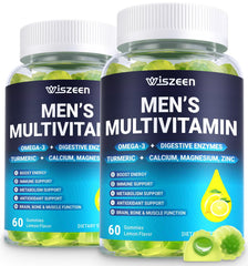 Wiszeen men's multivitamin gummies bottle front for daily wellness and energy.