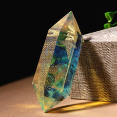Wixine citrine melting stone obelisk point for meditation space and focus.