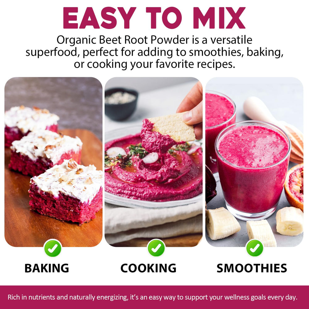 Beet root powder used in baking to enrich color and fiber
