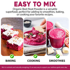 Beet root powder used in baking to enrich color and fiber