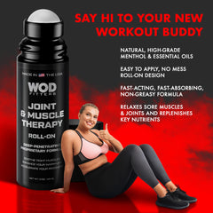 WODFitters knee-relief roll-on ready for targeted knee support.