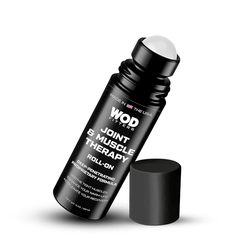 WODFitters roll-on application close-up for targeted joint relief.