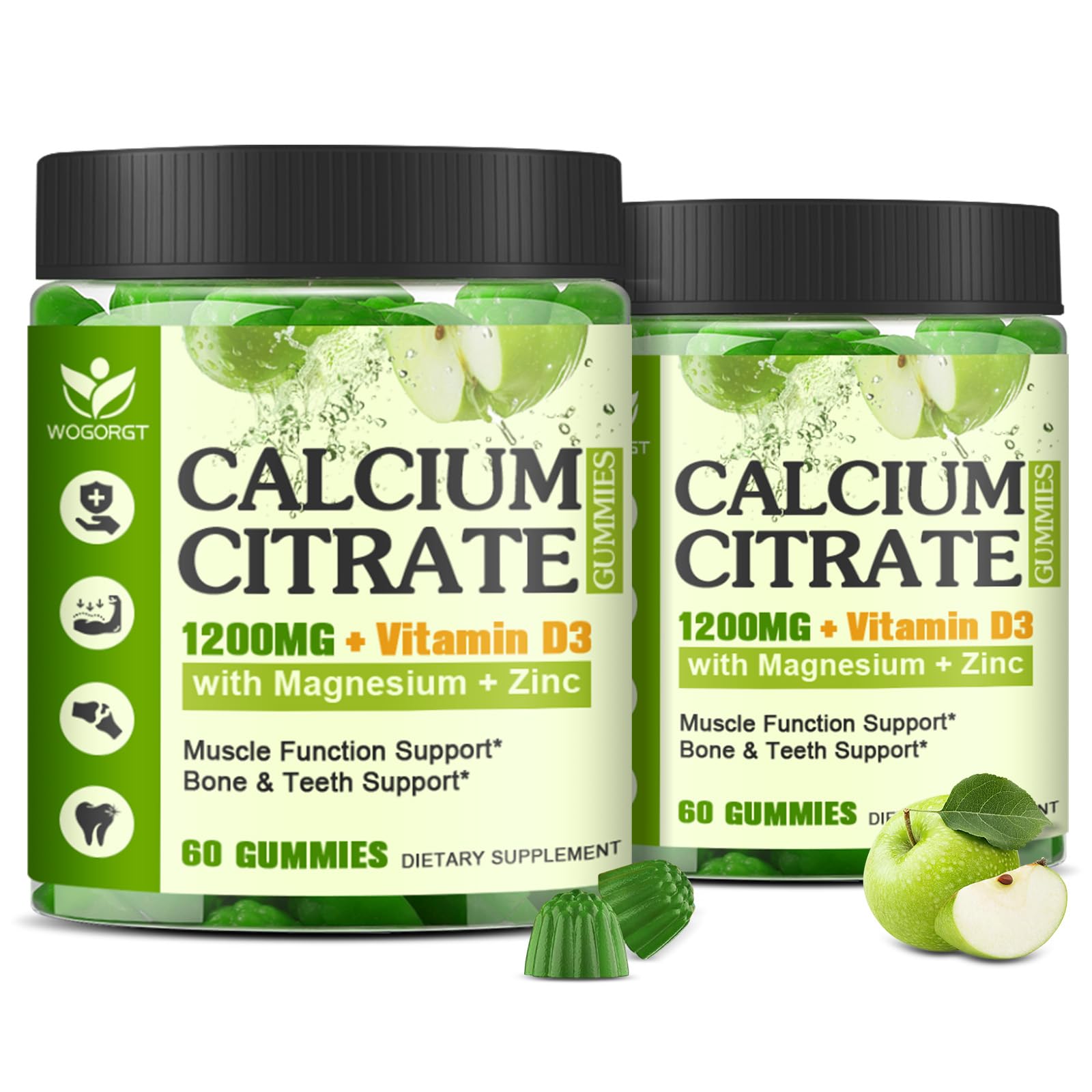 WOGORGT calcium citrate bottle for easy daily dosing