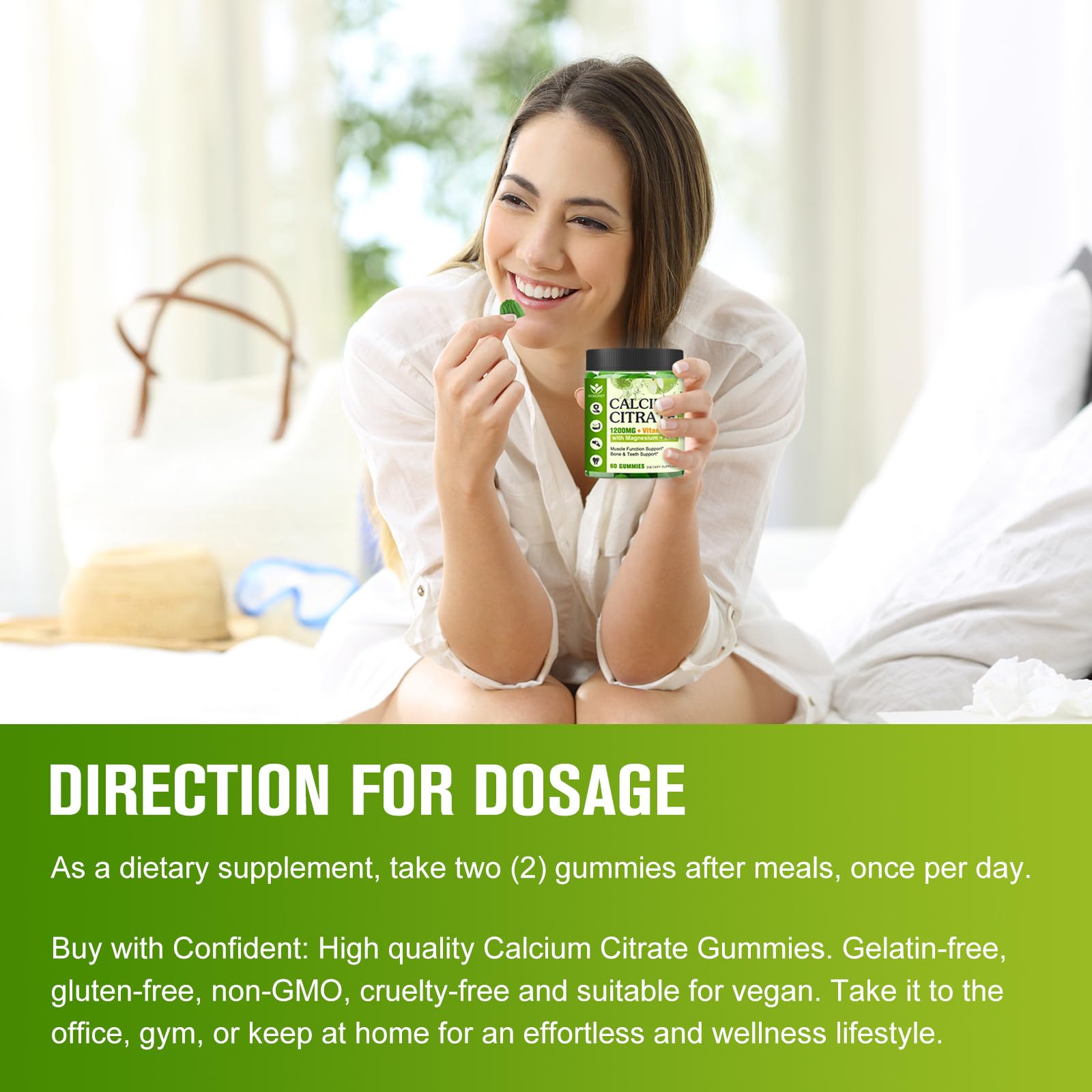 WOGORGT bottle with open cap suggests quick daily intake