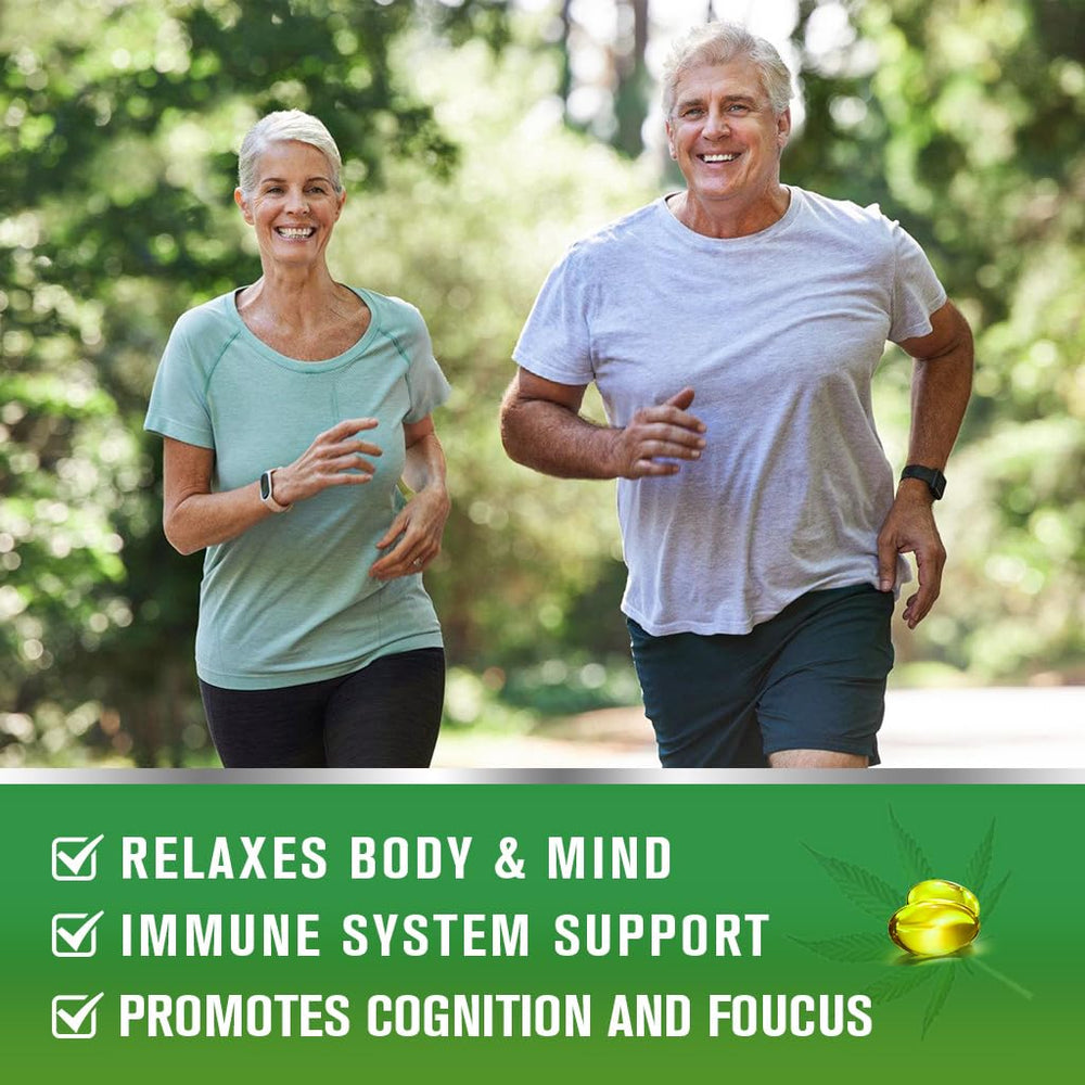 WOGORGT hemp oil capsules packaging box with omega fatty acids and purity emphasis.