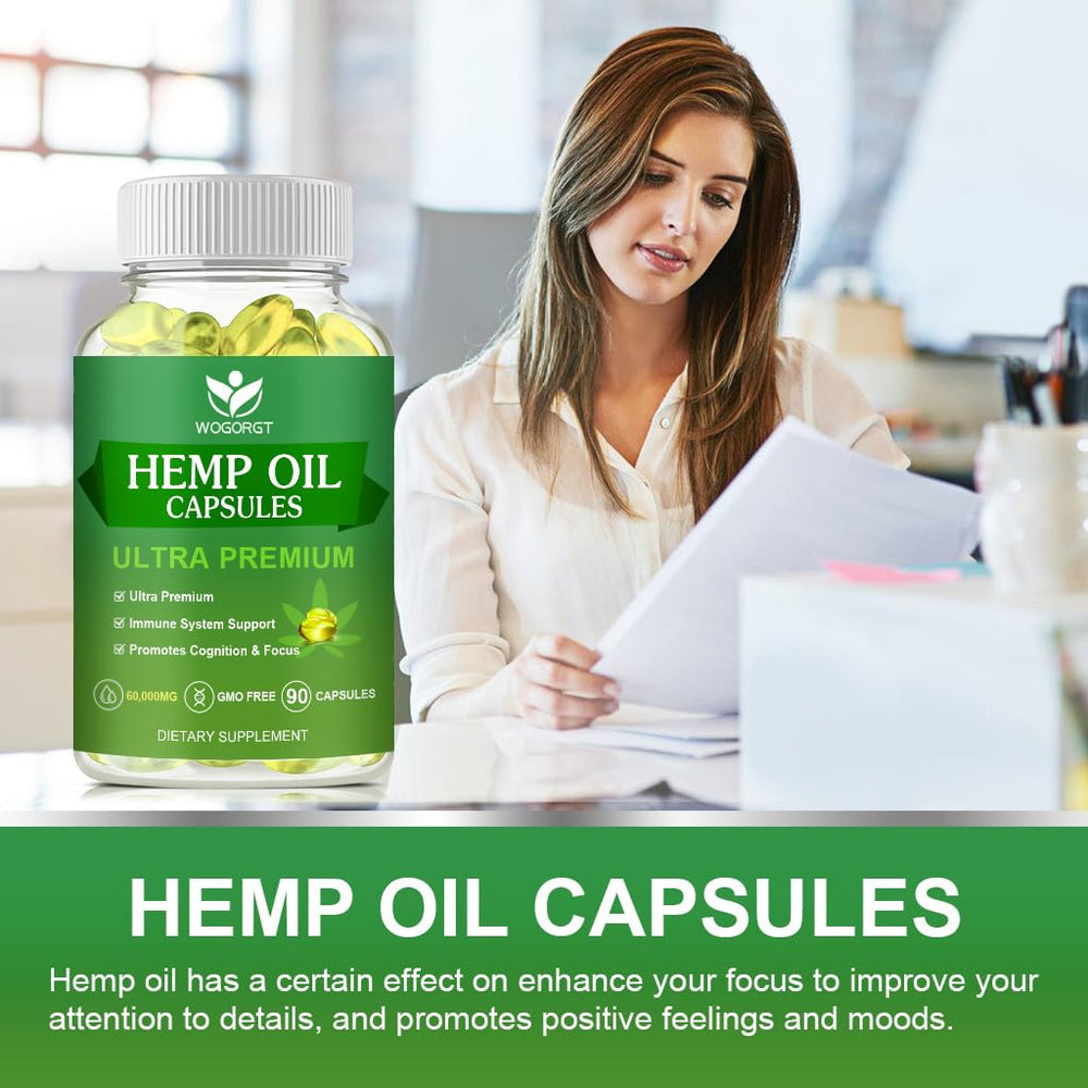 WOGORGT hemp oil capsules travel pack demonstrates convenient take-anywhere use.