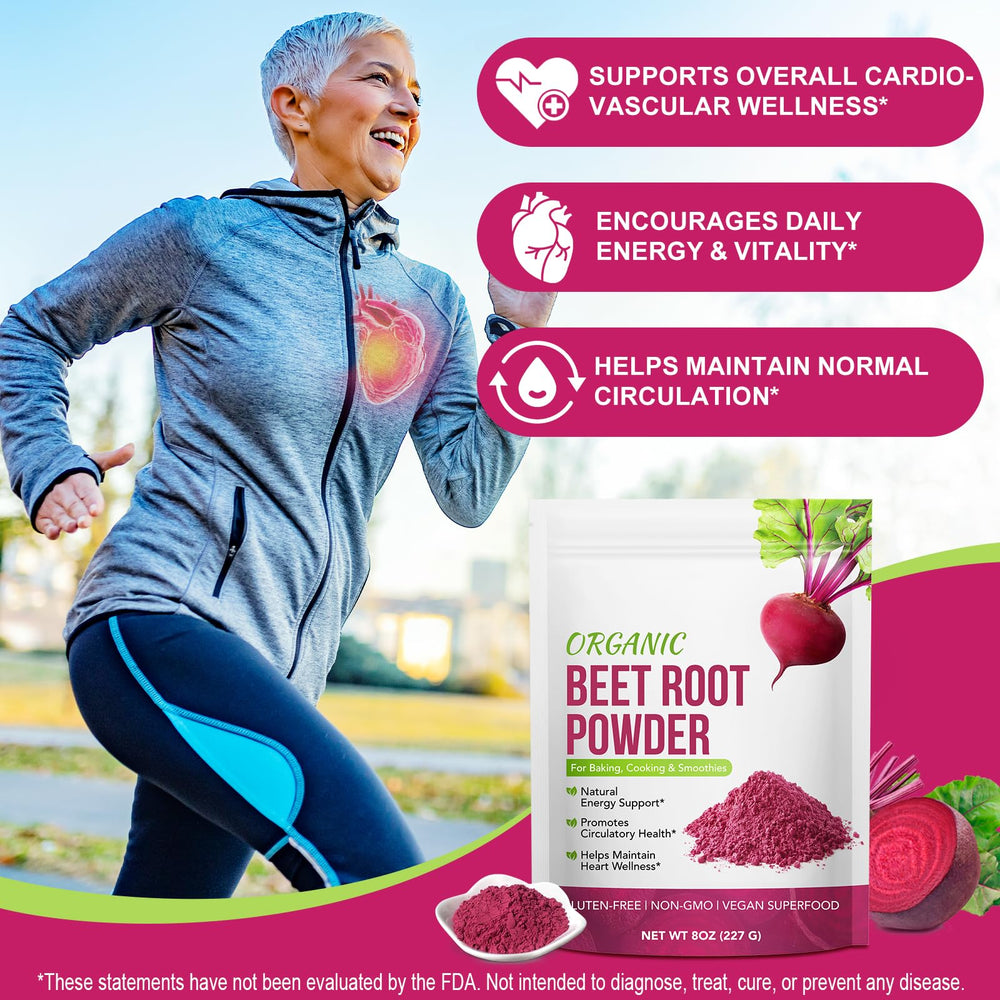 WOJBALMN Beetroot Powder ingredients near label highlight clean ingredients