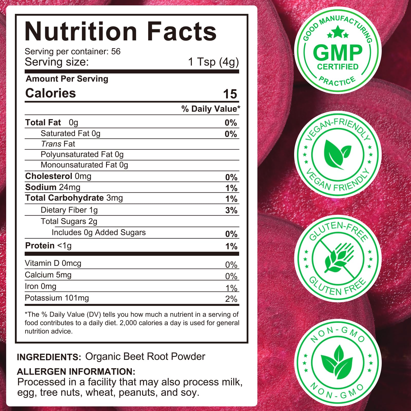 WOJBALMN Beetroot Powder packaging graphics emphasize convenient 2-pack