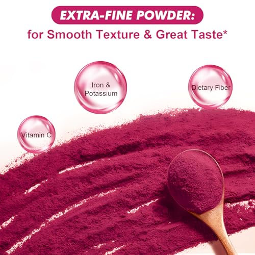WOJBALMN Beetroot Powder poured into glass for a refreshing drink