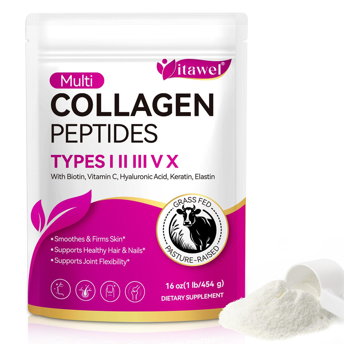 WOJBALMN Collagen Peptide Powder bottle for daily beauty routine.
