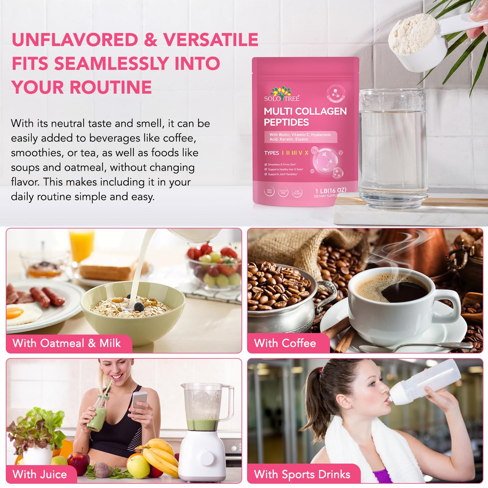 WOJBALMN collagen powder in tea easy to stir without lumps.