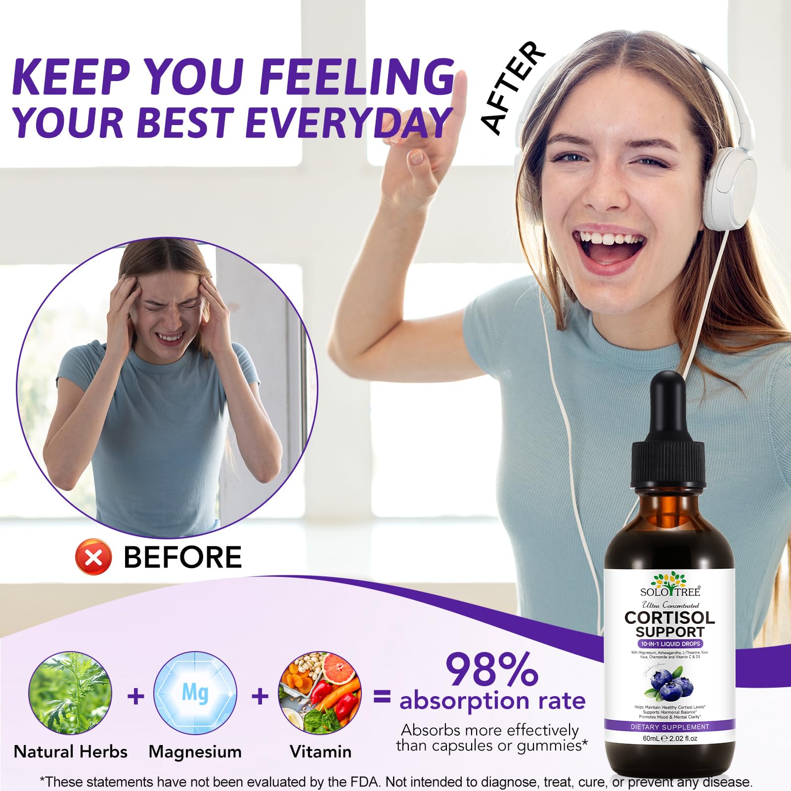 WOJBALMN Cortisol Drops vitamin D3 supports immune health