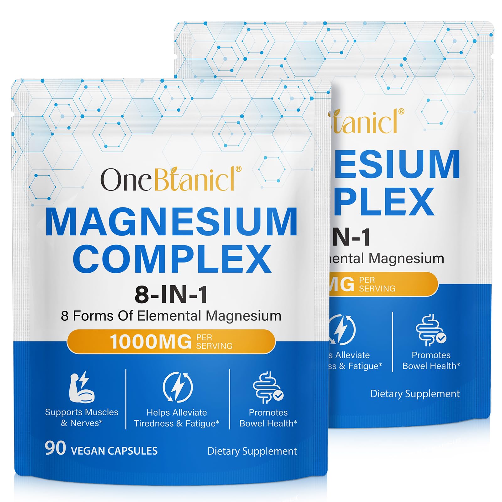 WOJBALMN magnesium glycinate bottle with easy-to-swallow capsules for daily calm.