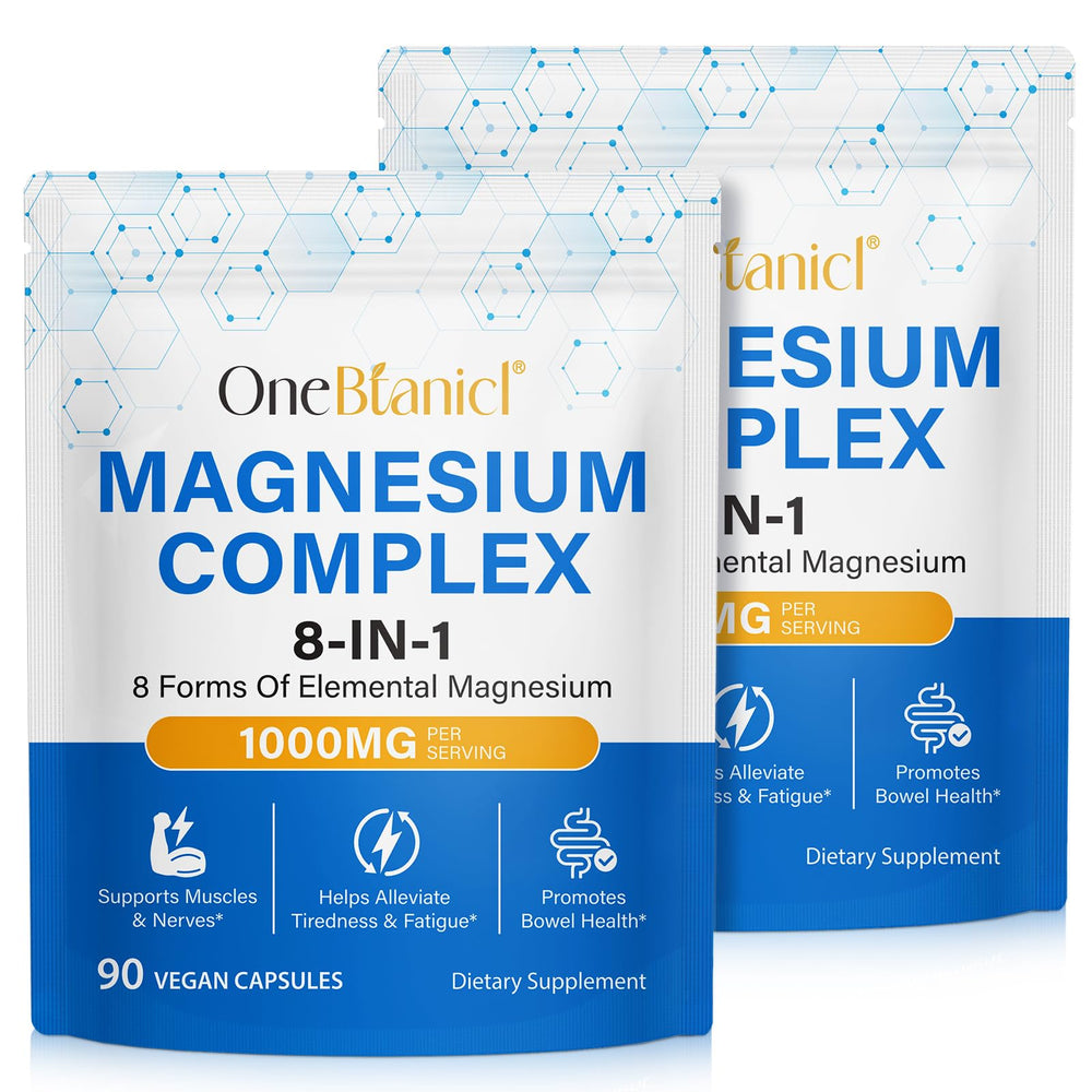 WOJBALMN magnesium glycinate bottle with easy-to-swallow capsules for daily calm.