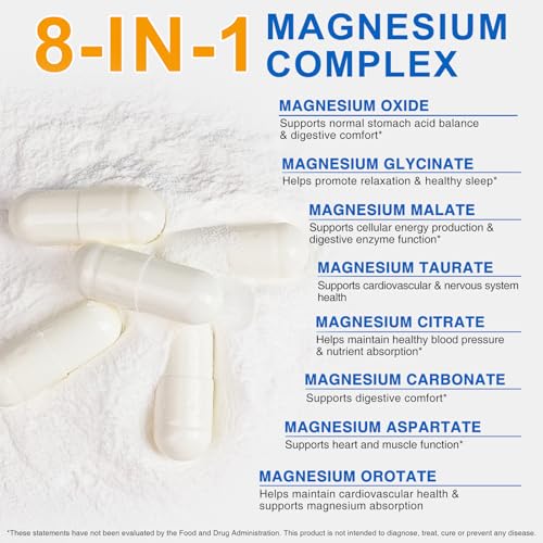 WOJBALMN magnesium glycinate capsules shown for sleep-support and recovery.