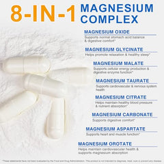 WOJBALMN magnesium glycinate capsules shown for sleep-support and recovery.