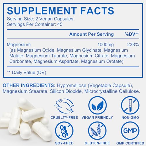 WOJBALMN magnesium glycinate label with transparent nutrition details.