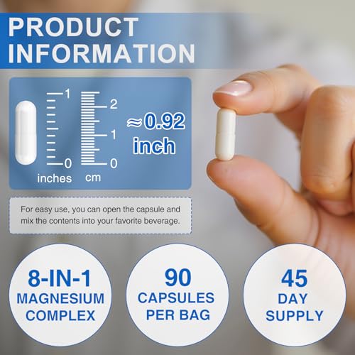 WOJBALMN magnesium glycinate bottle packaging highlighting high absorption.