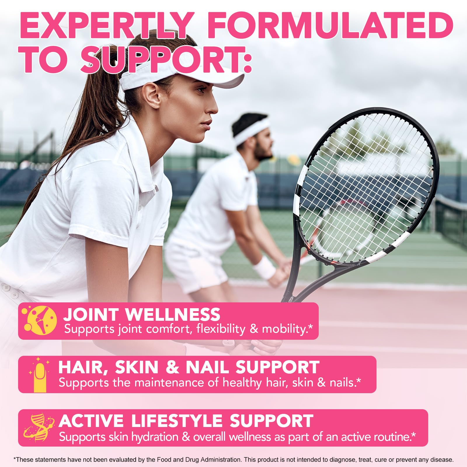 WOJBALMN unflavored collagen powder pack blends into drinks and meals.