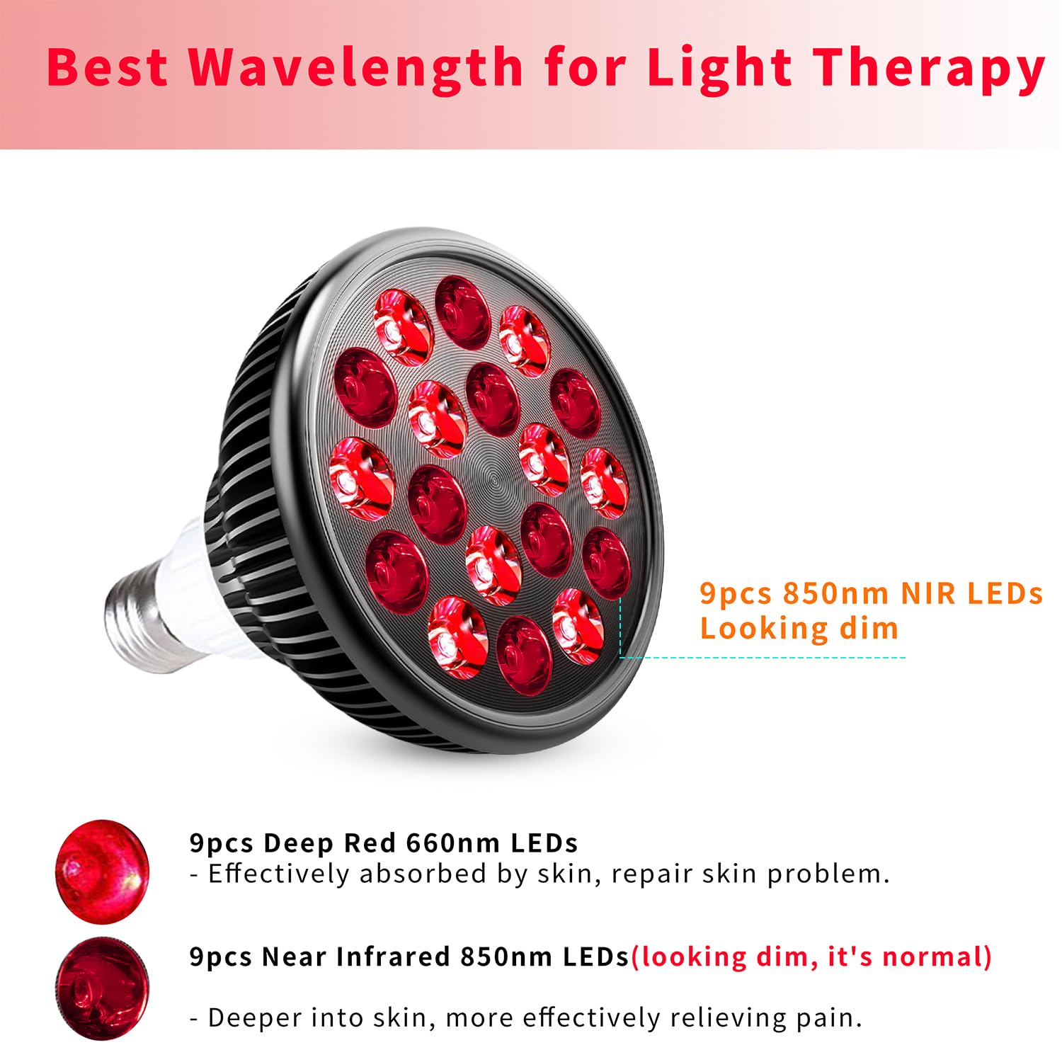 wolezek 60-degree lens design focuses light for precise facial and joint areas.