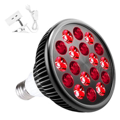 WOLEZEK red light therapy lamp bulb with 660nm red and 850nm infrared wavelengths for home use.