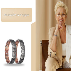 Wollet Puer copper bracelet close-up magnets showing 3500 Gauss strength for everyday use.