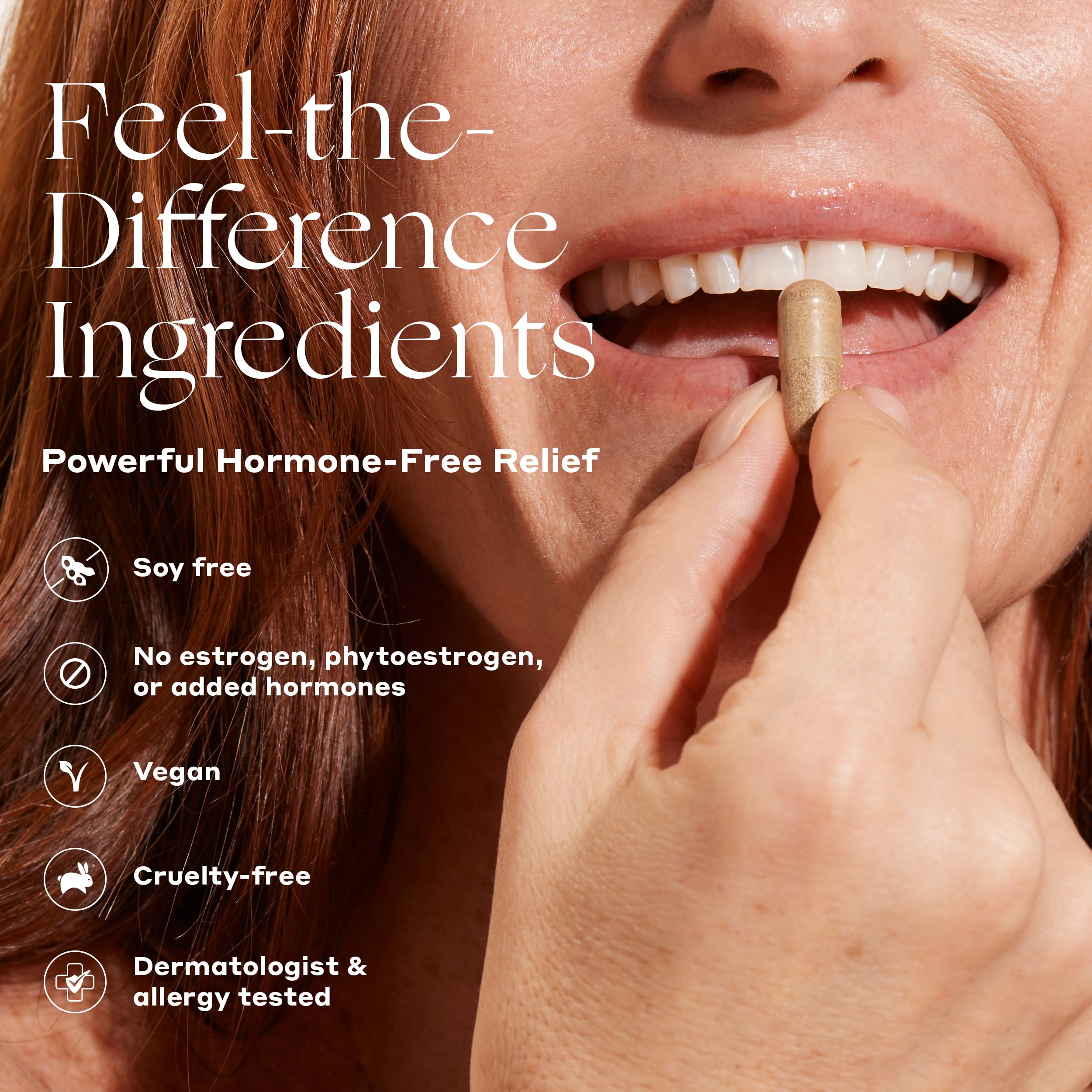 Womaness capsules on surface for daily routine support.