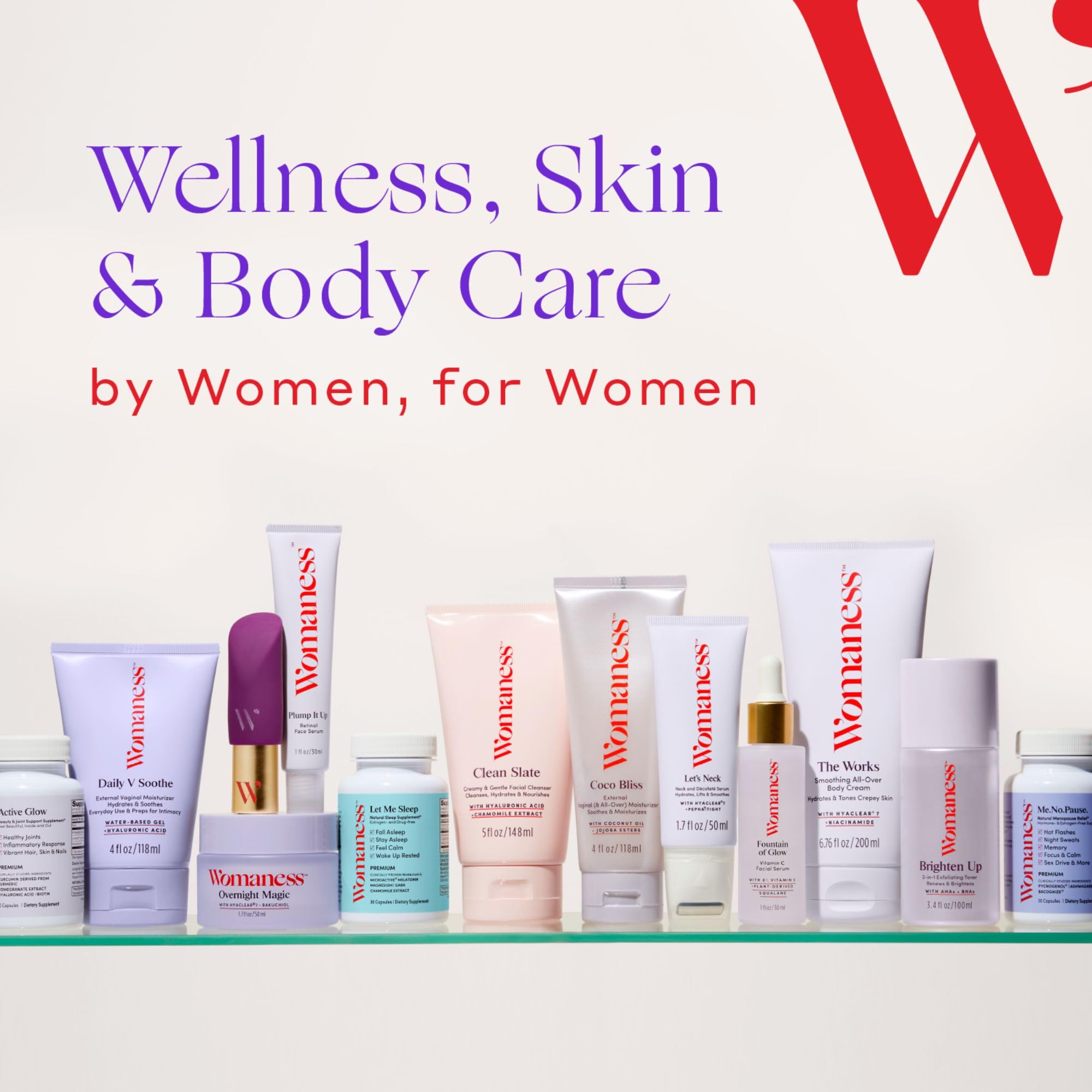 Womaness bottle in calm scene indicating mood and cognitive support.